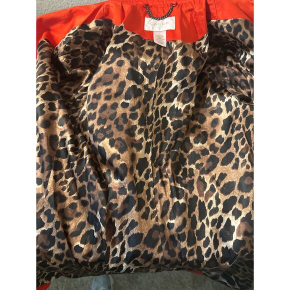 Cache Red Trench Coat Jacket with Buttons - Picture 5 of 7